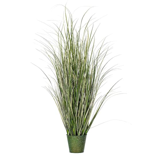 Artificial Native Green Grass in Iron Pot